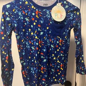 Play Blue Splatter Long Sleeve Shirt